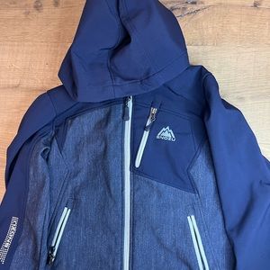 Snozu kid softshell jacket size 7/8 blue